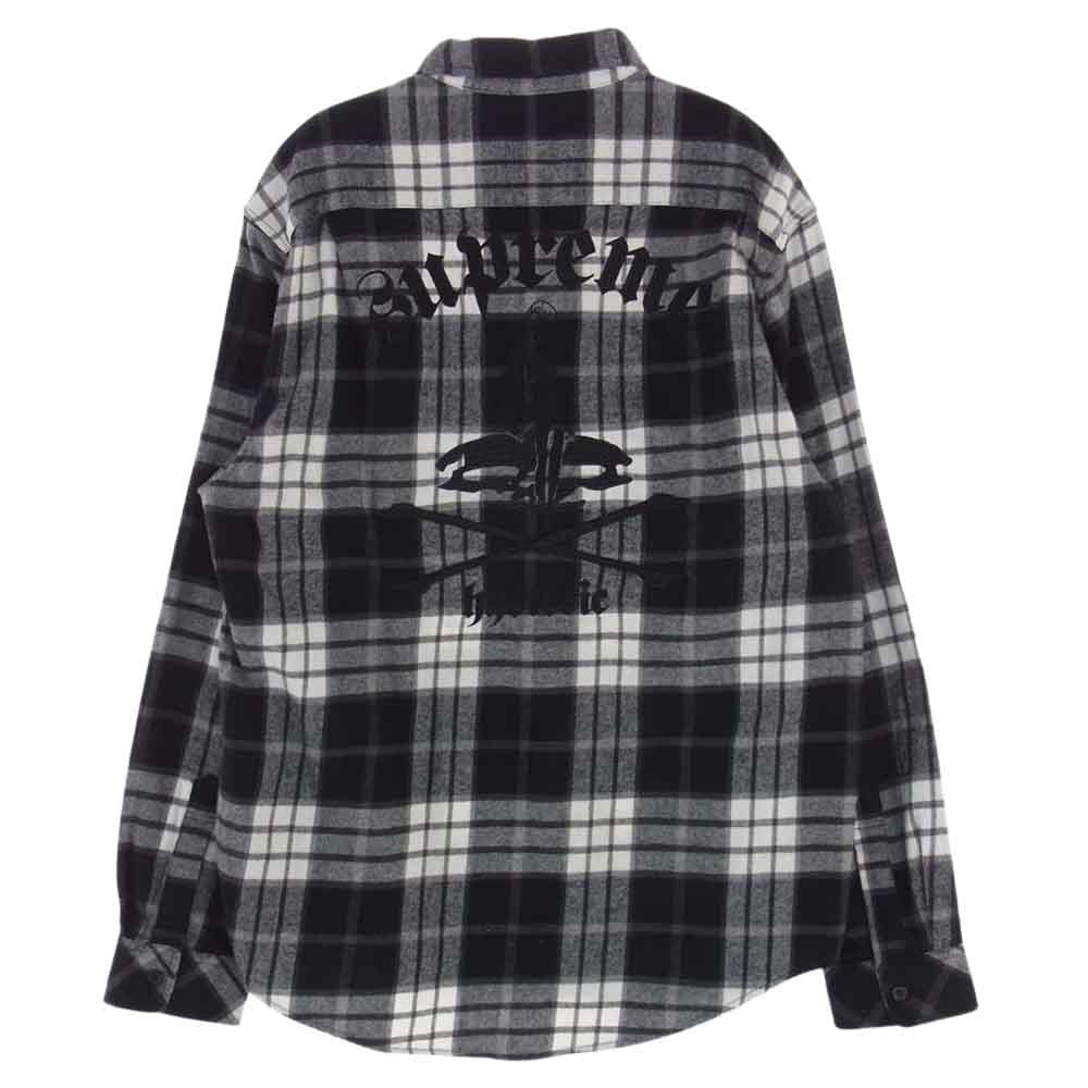 Supreme シュプリーム 21SS × HYSTERIC GLAMOUR ヒステリック グラマー Plaid Flannel Shirt プレイド フランネル シャツ ブラック系 ホワイト系 M【中古】