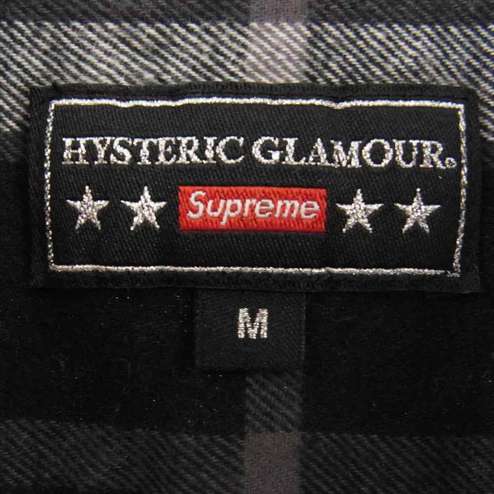 Supreme シュプリーム 21SS × HYSTERIC GLAMOUR ヒステリック グラマー Plaid Flannel Shirt プレイド フランネル シャツ ブラック系 ホワイト系 M【中古】