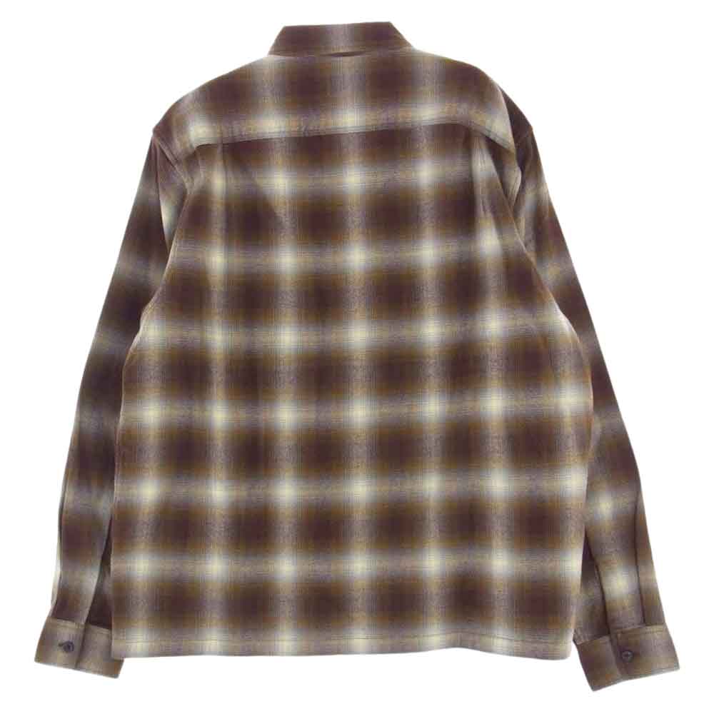 Supreme シュプリーム 22AW Shadow Plaid Flannel Zip Up Shirt シャドウ プレイド フランネル ジップ アップ シャツ  ブラウン系 M【極上美品】【中古】