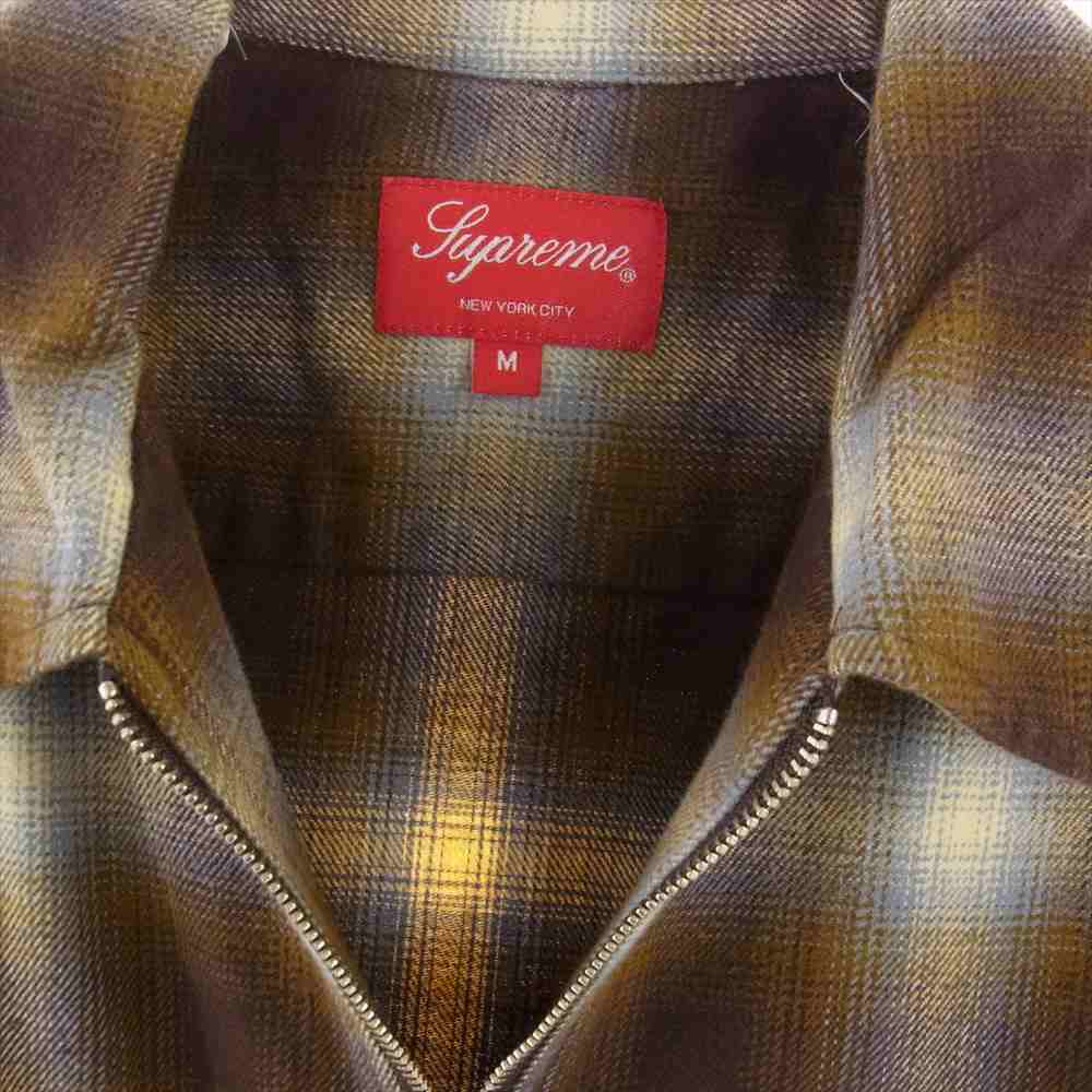 22aw supreme Shadow Plaid Flannel Zip Up