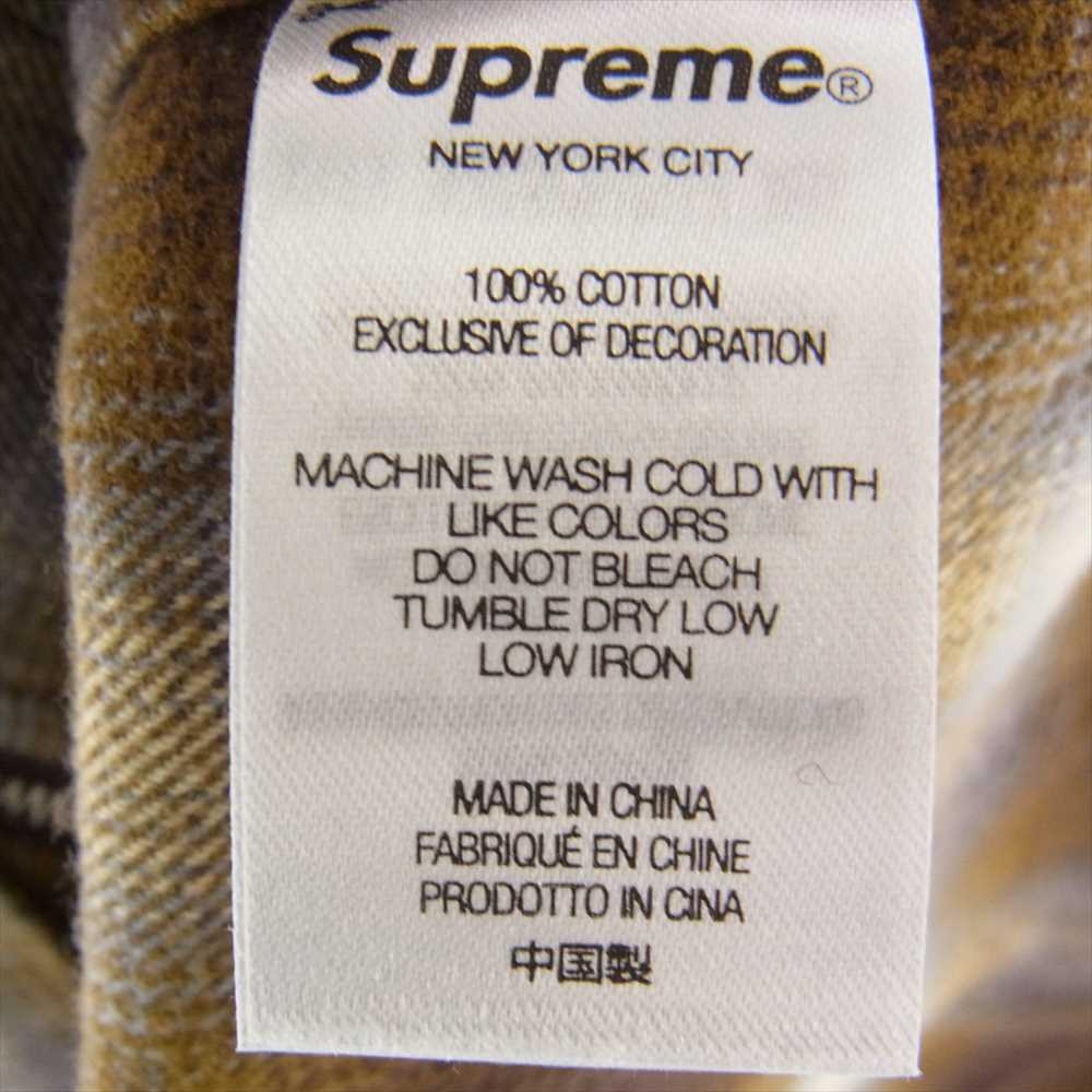 Supreme シュプリーム 22AW Shadow Plaid Flannel Zip Up Shirt シャドウ プレイド フランネル ジップ アップ シャツ  ブラウン系 M【極上美品】【中古】