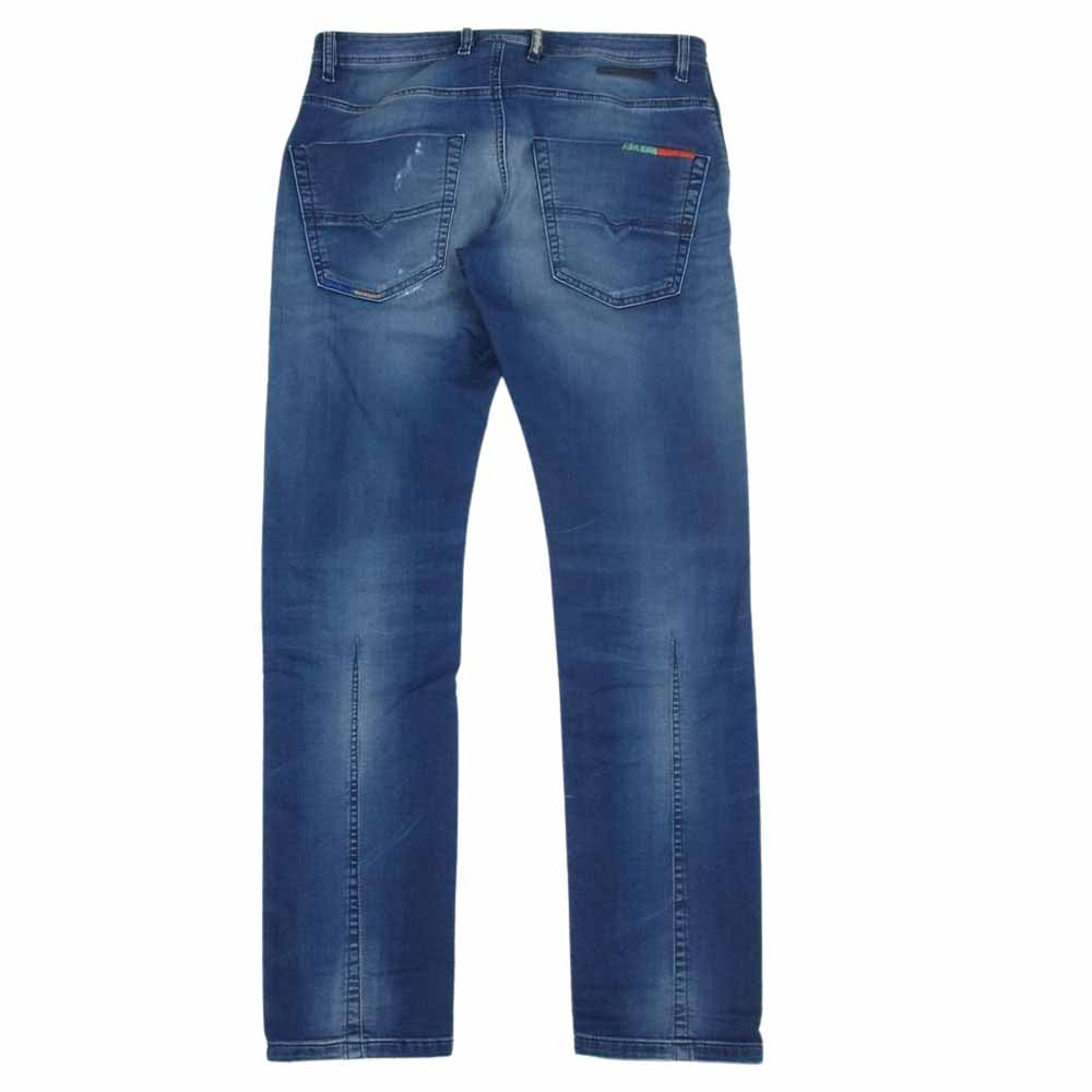 DIESEL ディーゼル 0680Y KROOLEY CB NE ストレッチ リペア ダメージ加工 ジョグジーンズ デニムパンツ インディゴブルー系 30【中古】