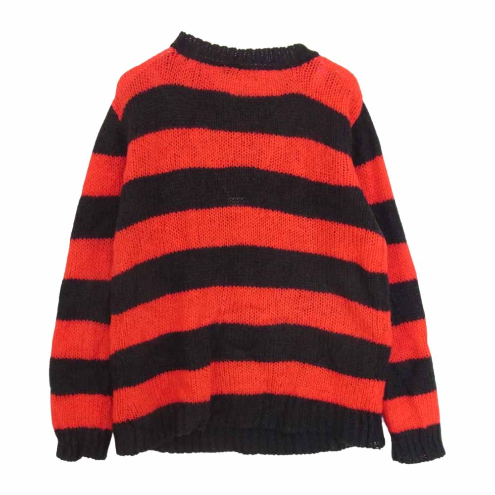トリプルシックス モヘア ボーダー クルーネック ニット セーター レッド レッド系 M【中古】