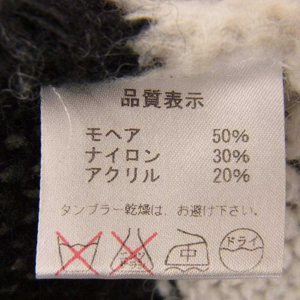 トリプルシックス モヘア ボーダー クルーネック ニット セーター ホワイト ブラック系 M【中古】
