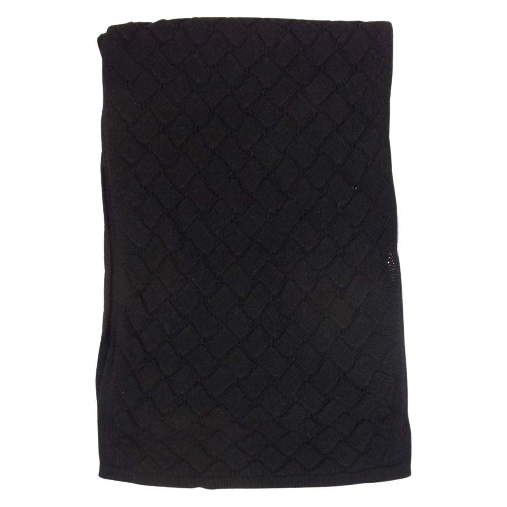 BOTTEGAVENETA ボッテガヴェネタ イタリア製 イントレチャート ウール マフラー ストール ブラック系【中古】
