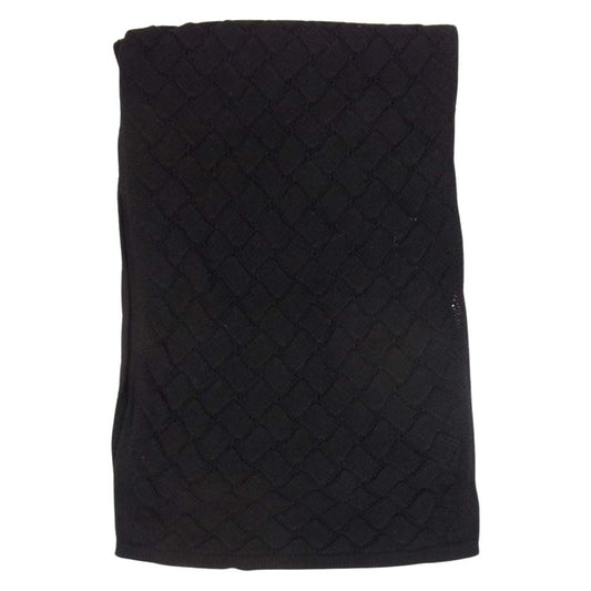 BOTTEGAVENETA ボッテガヴェネタ イタリア製 イントレチャート ウール マフラー ストール ブラック系【中古】