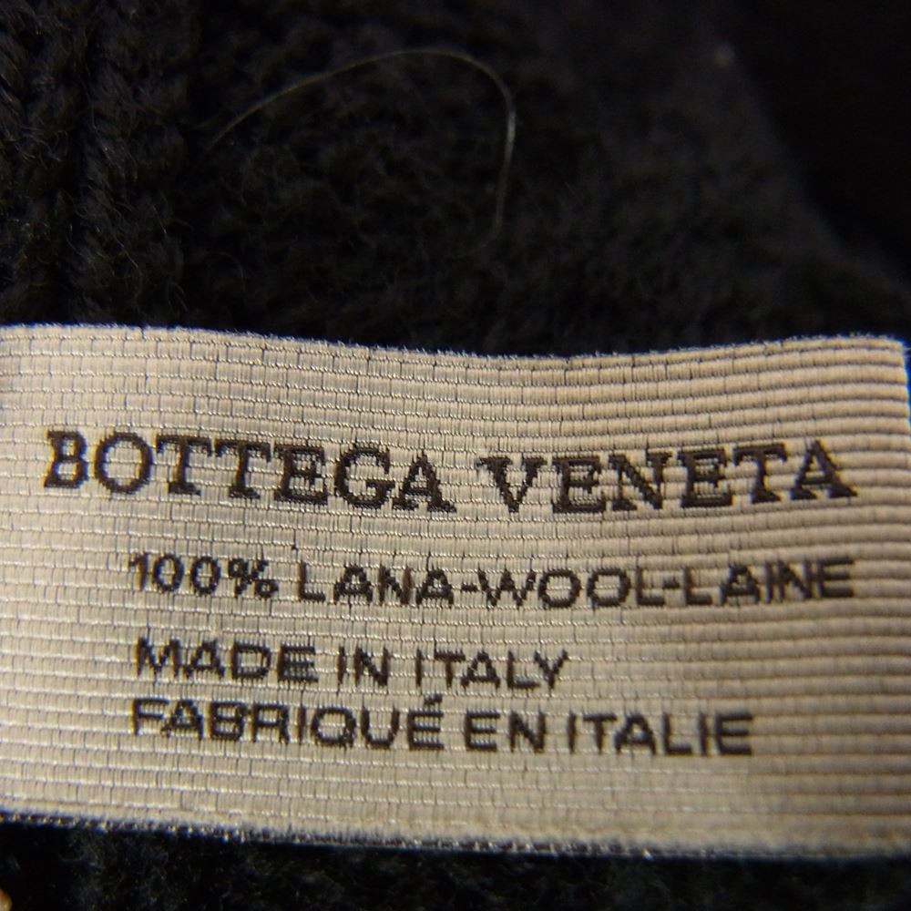 BOTTEGAVENETA ボッテガヴェネタ イタリア製 イントレチャート ウール マフラー ストール ブラック系【中古】