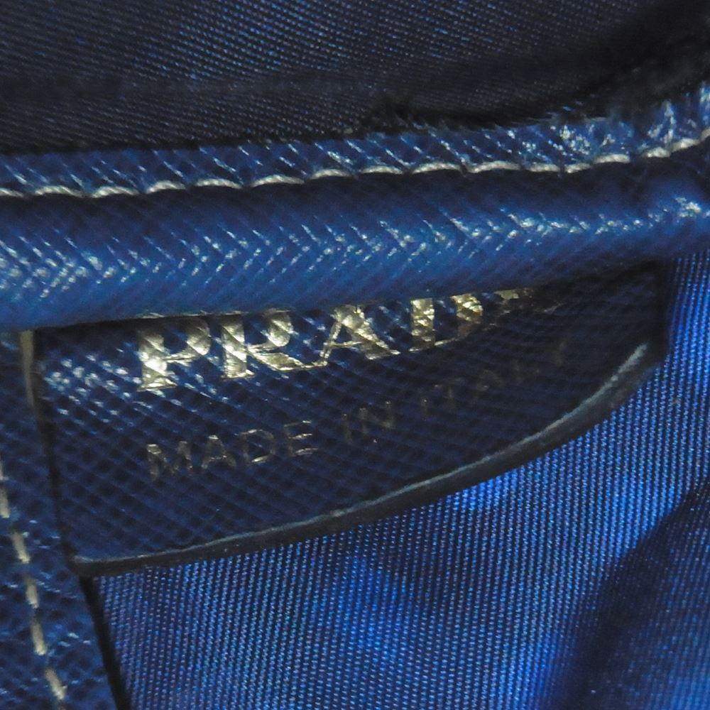 PRADA プラダ JAPAN LIMITED EDITION レザー ビニール ゴールド金具 2Way バッグ ブルー系【中古】