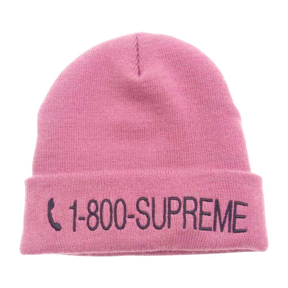 Supreme シュプリーム 18AW 1-800 Beanie ビーニー ニットキャップ ピンク系【中古】