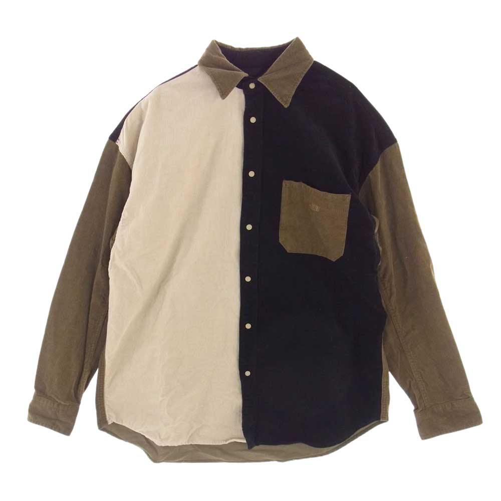 THE NORTH FACE ノースフェイス NT3075N PURPLE LABEL パープル レーベル Organic Cotton Corduroy Panel Big Shirt オーガニック コットン コーデュロイ ビッグ シャツ マルチカラー系 S【中古】