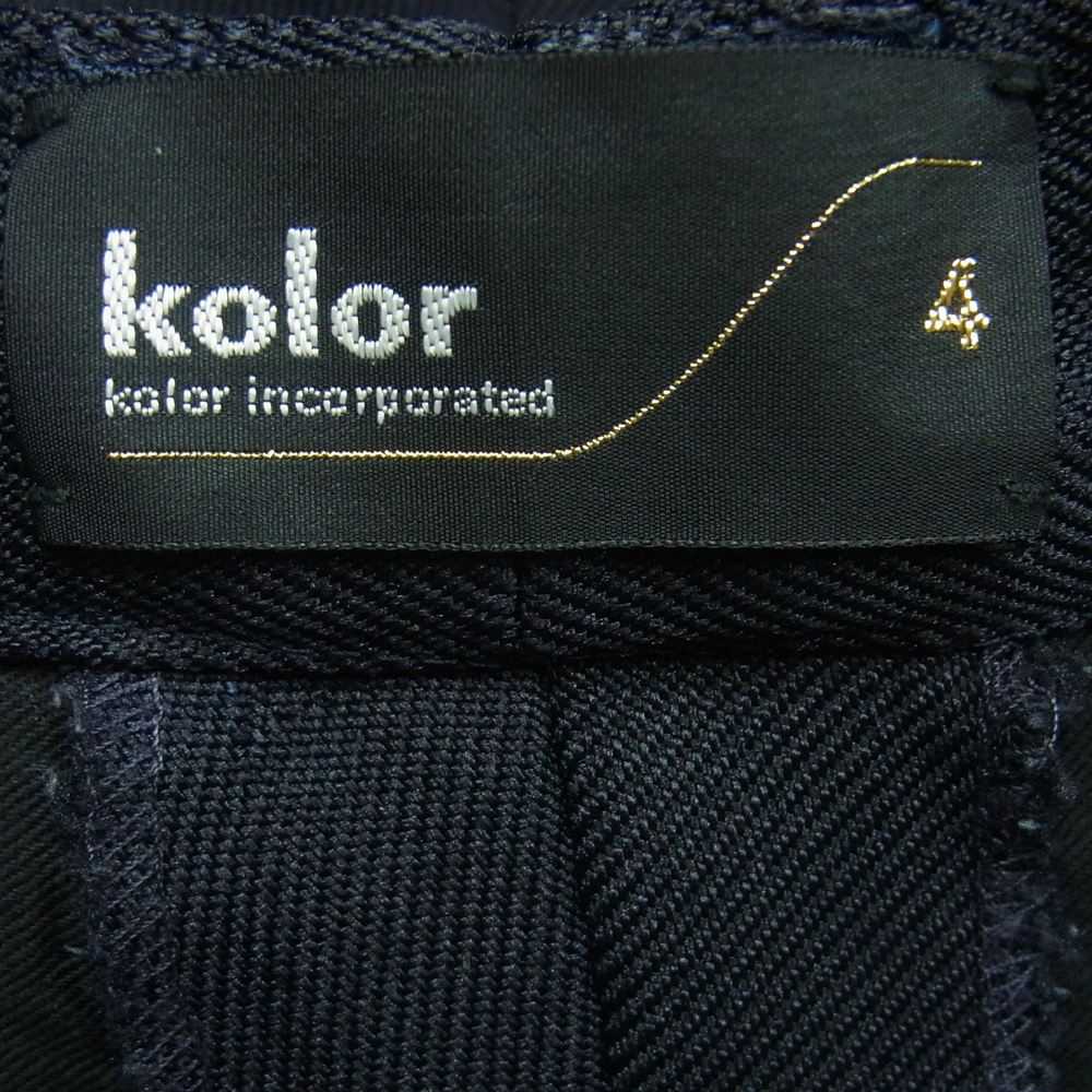 kolor カラー 19AW 19WCM-P06106 PE ヘヴィツイル パンツ 日本製 ダークネイビー系 4【中古】
