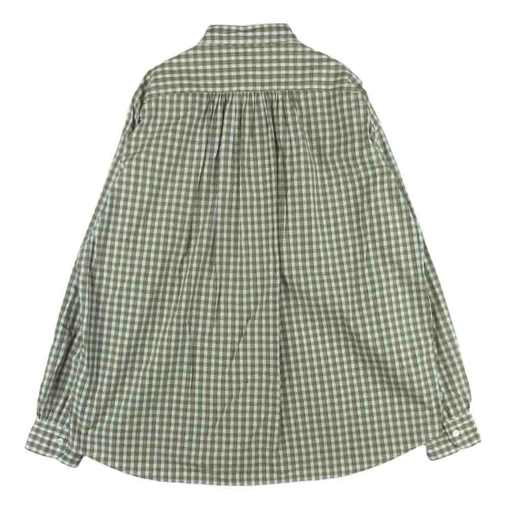 PORTER CLASSIC ポータークラシック ROLL UP GINGHAM CHECK SHIRT ロールアップ ギンガムチェック 長袖 シャツ ベージュ系 ホワイト系 L【中古】