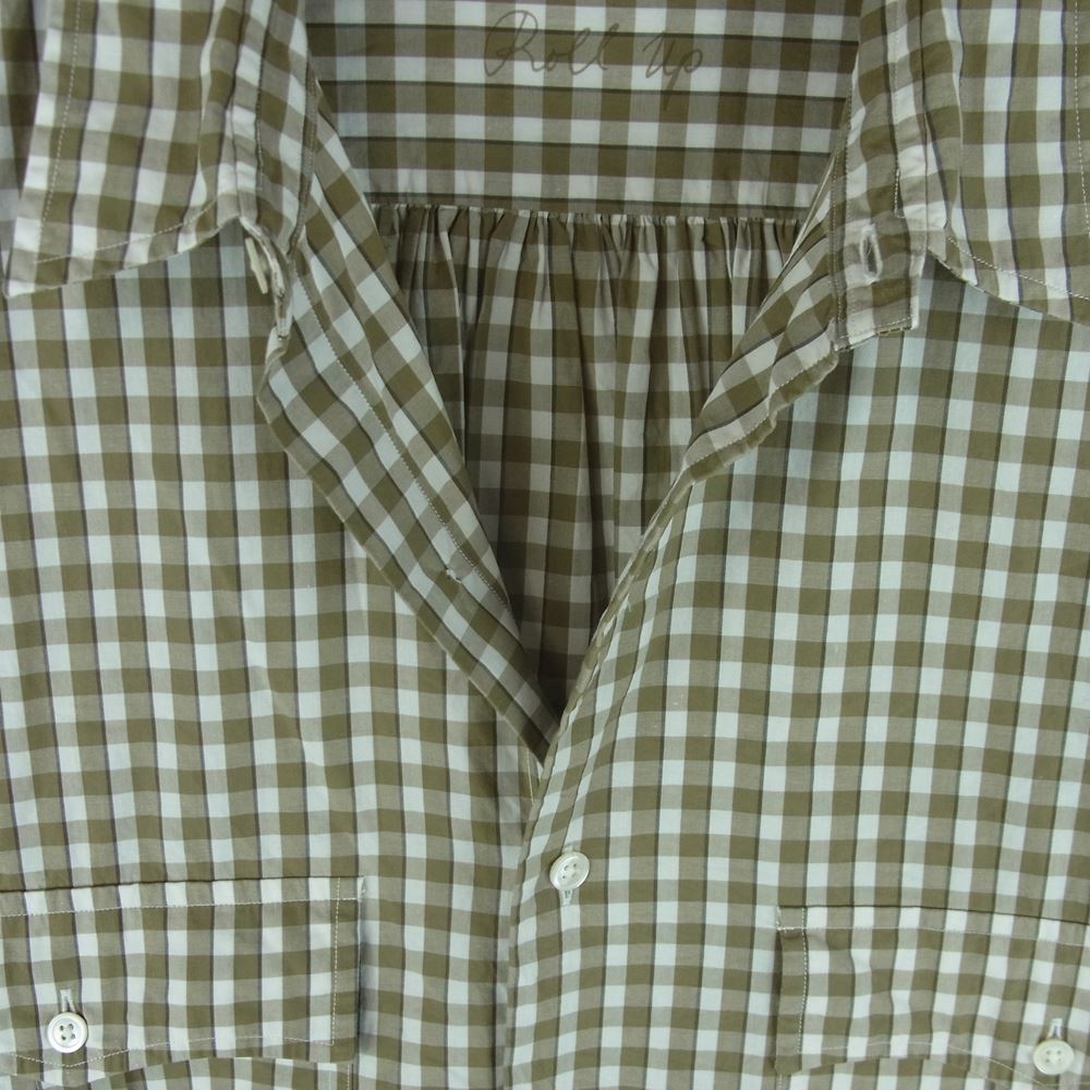 PORTER CLASSIC ポータークラシック ROLL UP GINGHAM CHECK SHIRT ロールアップ ギンガムチェック 長袖 シャツ ベージュ系 ホワイト系 L【中古】