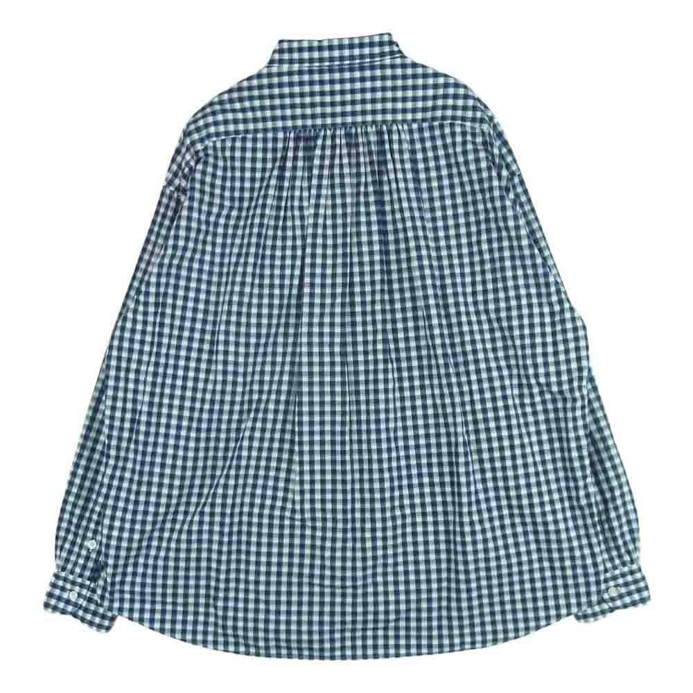 PORTER CLASSIC ポータークラシック ROLL UP GINGHAM CHECK SHIRT ロールアップ ギンガムチェック 長袖 シャツ ネイビー系 ホワイト系 L【中古】