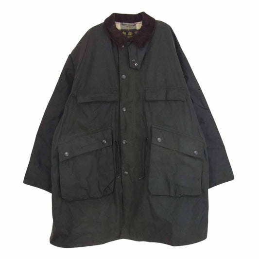 Barbour バブアー 1902258 x KAPTAIN SUNSHINE Stand collar Traveller coat Made By Barbour キャプテンサンシャイン スタンドカラー トラベラー コート オイルド ジャケット カーキ系 38【極上美品】【中古】