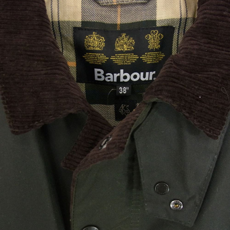 Barbour バブアー 1902258 x KAPTAIN SUNSHINE Stand collar Traveller coat Made By Barbour キャプテンサンシャイン スタンドカラー トラベラー コート オイルド ジャケット カーキ系 38【極上美品】【中古】