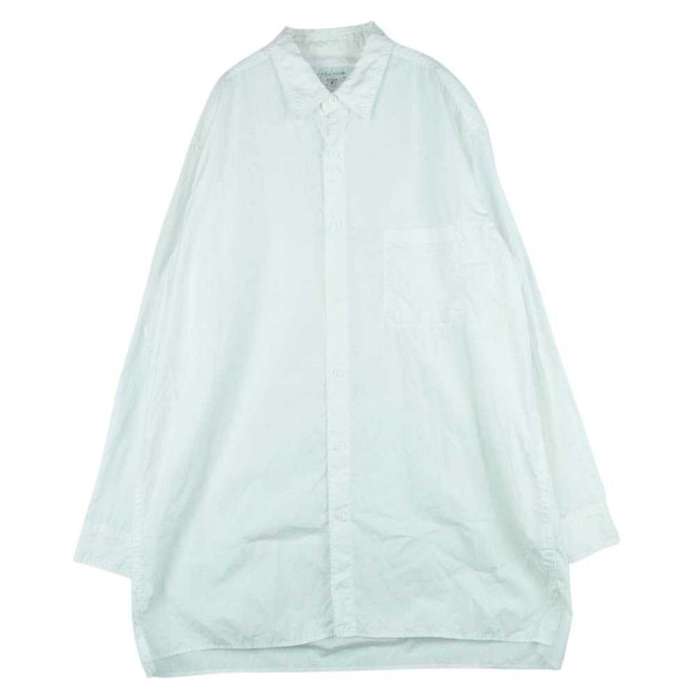 Yohji Yamamoto POUR HOMME ヨウジヤマモトプールオム 21SS HD-B27-024 CHAIN STITCH BROAD CLASSIC BIG BLOUSE 定番BIG環縫い ブラウス チェーン ステッチ ブロード クラシック ビッグ シャツ 長袖 ホワイト系 4【中古】