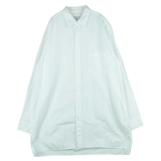 Yohji Yamamoto POUR HOMME ヨウジヤマモトプールオム 21SS HD-B27-024 CHAIN STITCH BROAD CLASSIC BIG BLOUSE 定番BIG環縫い ブラウス チェーン ステッチ ブロード クラシック ビッグ シャツ 長袖 ホワイト系 4【中古】