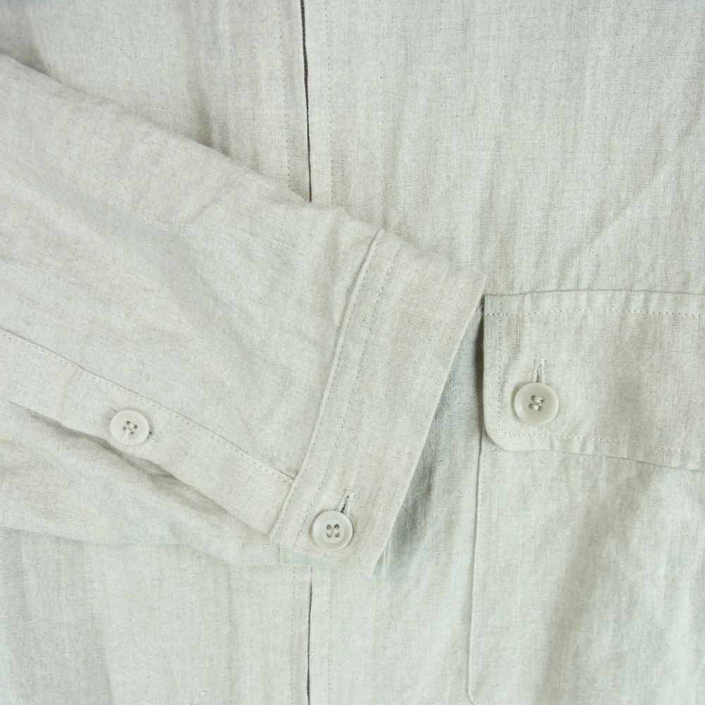 Yohji Yamamoto POUR HOMME ヨウジヤマモトプールオム 22SS HG-B28-301 HIGH COUNT LINEN ZIP OPEN BLOUSE リネン ジップアップ シャツ ジャケット グレイッシュベージュ系 3【中古】