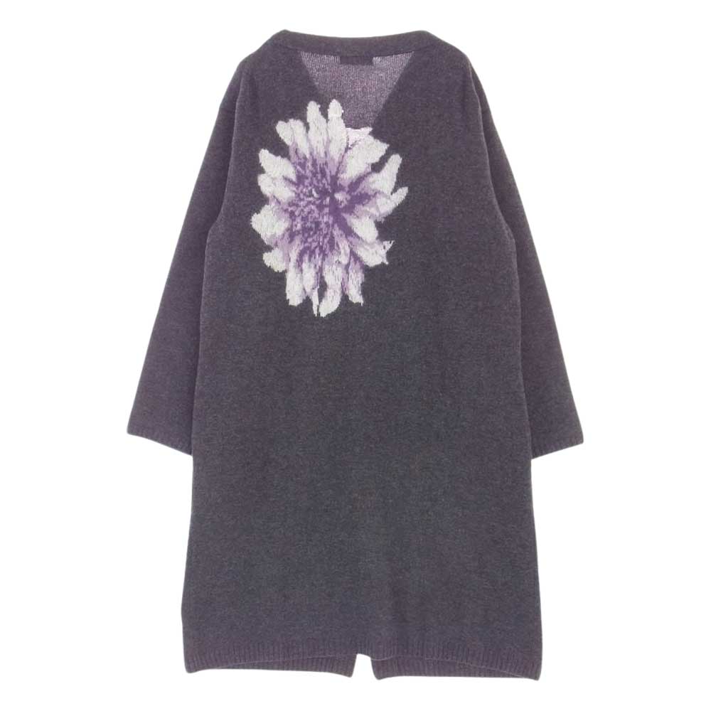 Yohji Yamamoto POUR HOMME ヨウジヤマモトプールオム 21AW HX-K77-181 ダリア ロング カーディガン フラワー ニット コート グレー系 3【中古】