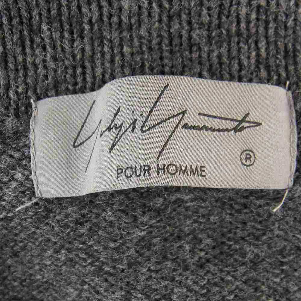 Yohji Yamamoto POUR HOMME ヨウジヤマモトプールオム 21AW HX-K77-181 ダリア ロング カーディガン フラワー ニット コート グレー系 3【中古】