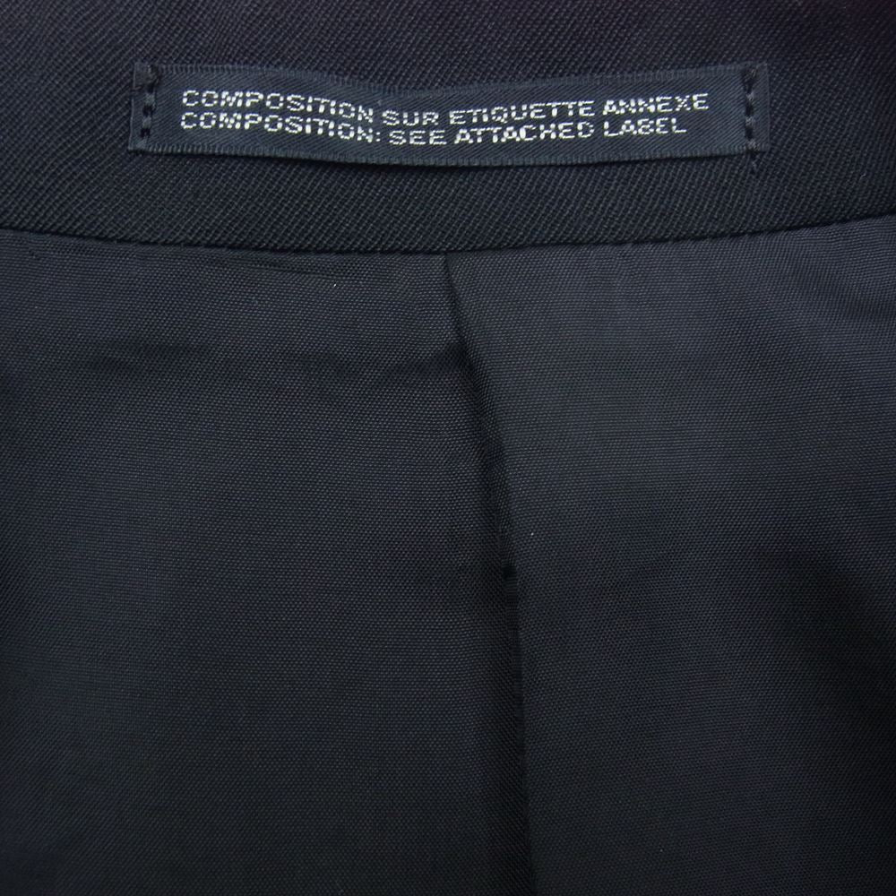Yohji Yamamoto POUR HOMME ヨウジヤマモトプールオム 22AW HE-J08-100 W/GABARDINE LEFT HEM FASTENER JACKET レフトヘム ファスナー テーラード ジャケット ブラック系 2【美品】【中古】