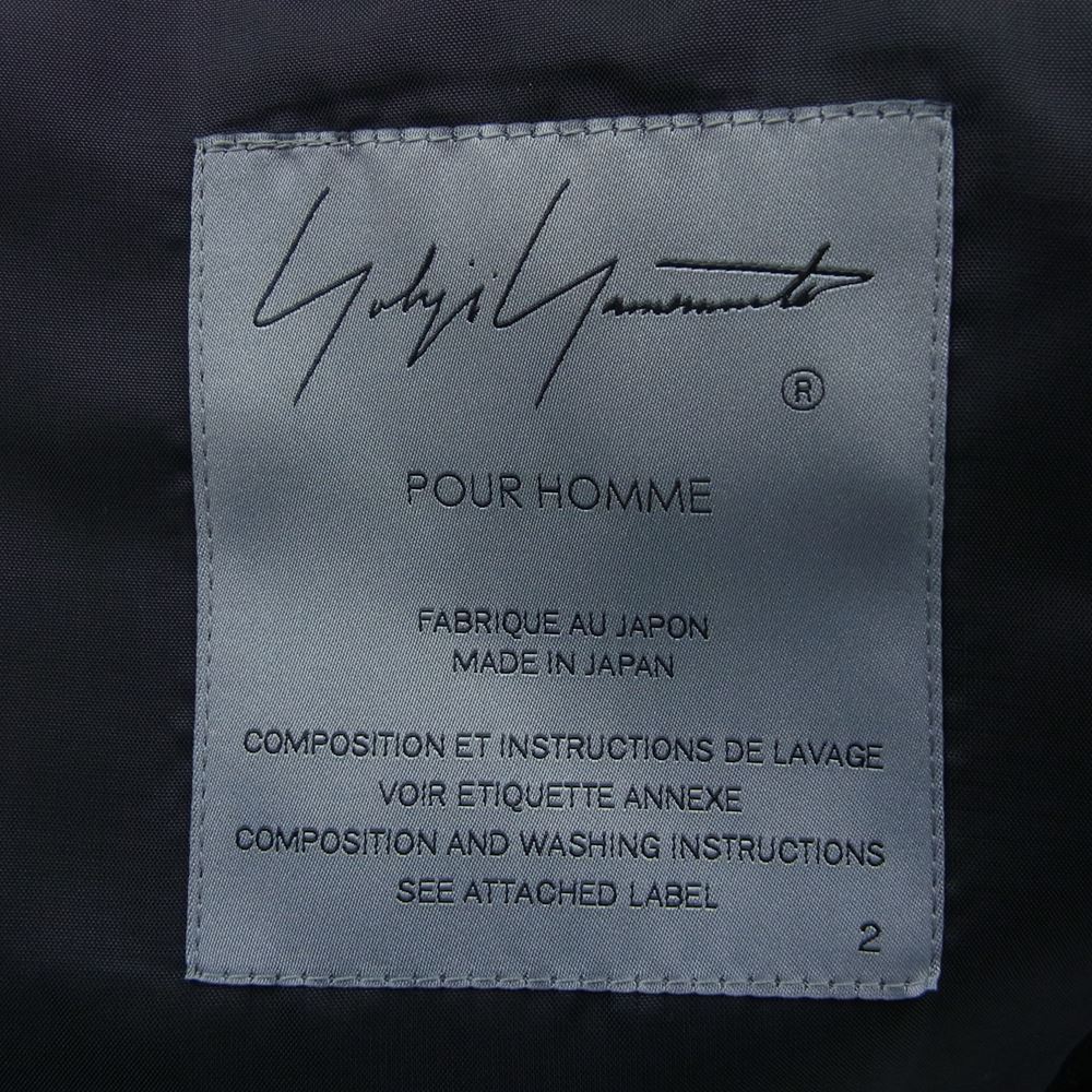 Yohji Yamamoto POUR HOMME ヨウジヤマモトプールオム 22AW HE-J08-100 W/GABARDINE LEFT HEM FASTENER JACKET レフトヘム ファスナー テーラード ジャケット ブラック系 2【美品】【中古】