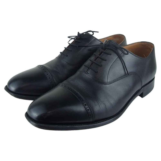 SCOTCH GRAIN スコッチグレイン 3536 HIROKAWA ASSURANCE アシュランス パンチドキャップトゥ レザー シューズ ブラック ブラック系 26.5cm【中古】