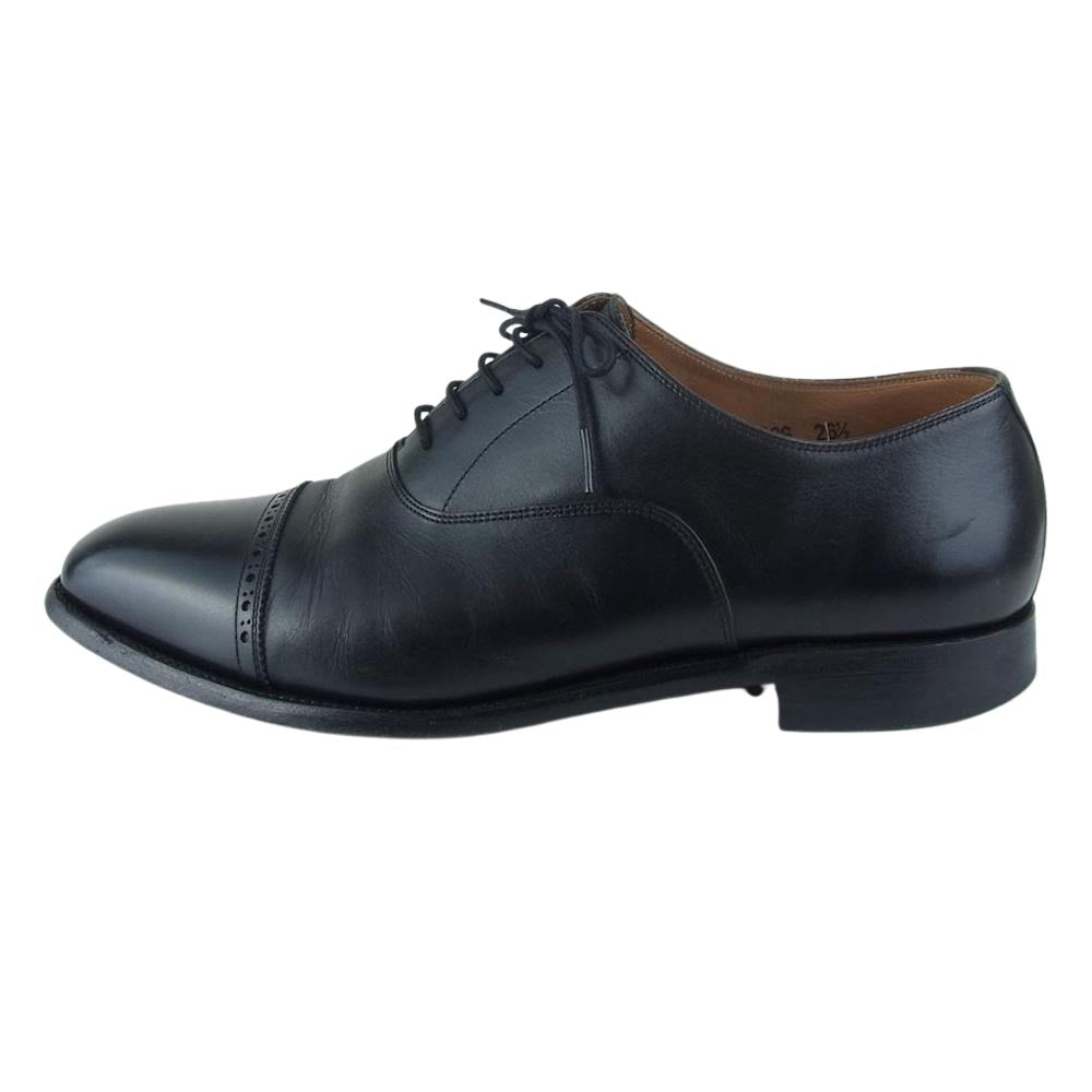 SCOTCH GRAIN スコッチグレイン 3536 HIROKAWA ASSURANCE アシュランス パンチドキャップトゥ レザー シューズ ブラック ブラック系 26.5cm【中古】