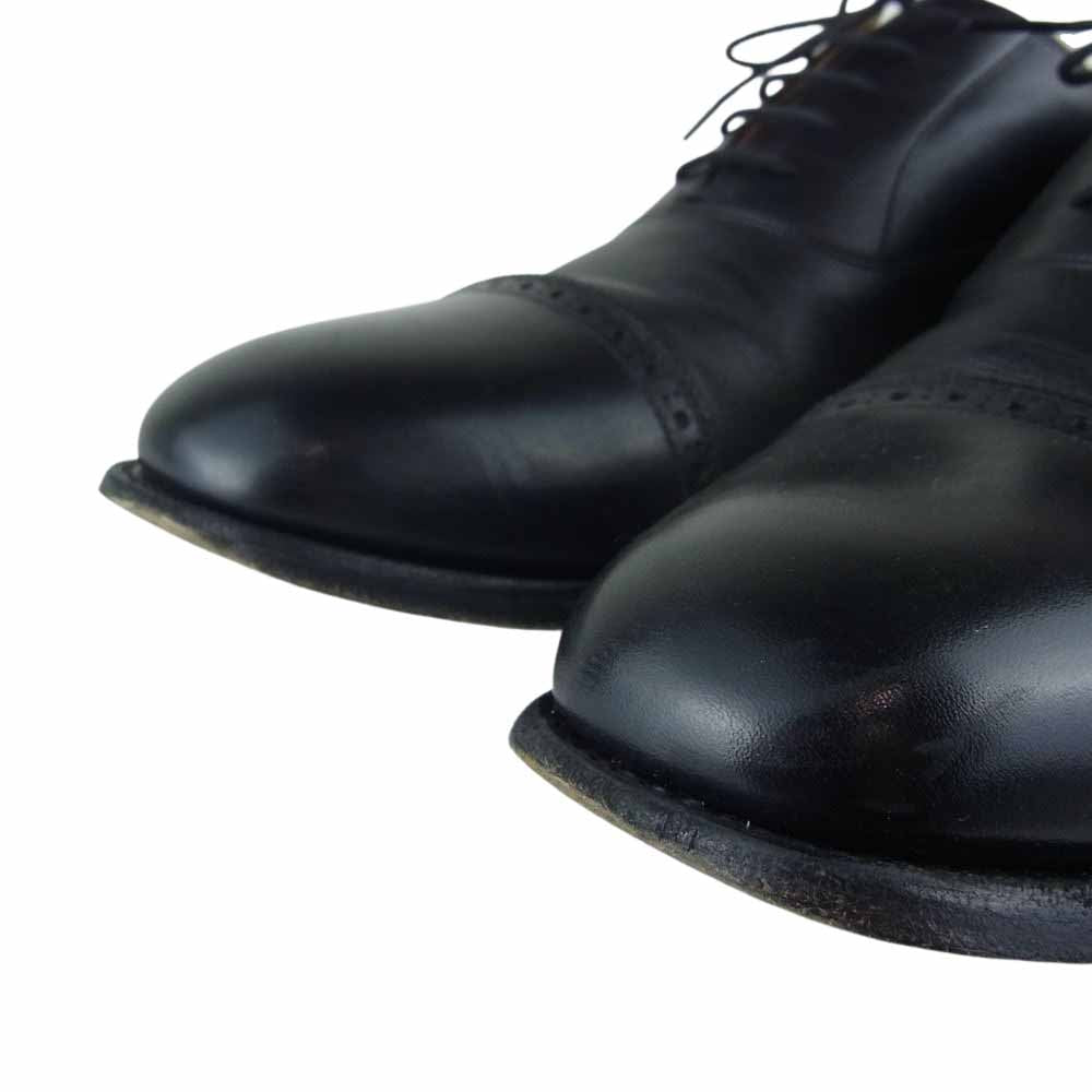 SCOTCH GRAIN スコッチグレイン 3536 HIROKAWA ASSURANCE アシュランス パンチドキャップトゥ レザー シューズ ブラック ブラック系 26.5cm【中古】
