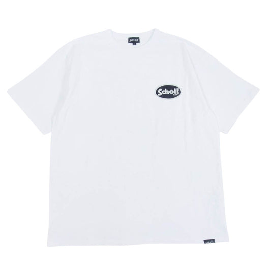 schott ショット 782-2234001 ロゴ ワッペン プリント クルーネック Tシャツ ホワイト系 L【中古】