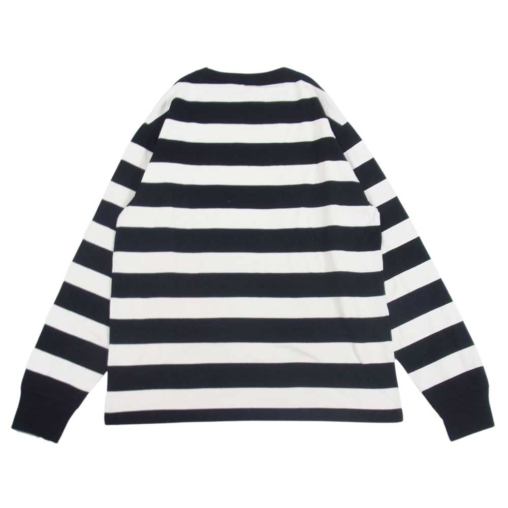 schott ショット 3123175 WIDE BORDER T-SHIRT ワイド ボーダー ポケット 長袖 Tシャツ ブラック系 ホワイト系 L【中古】