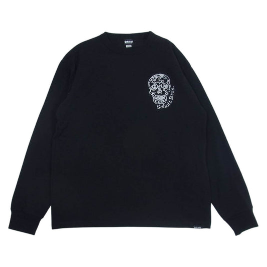 schott ショット 782-2230002 SKULL GRAPHIC EMB L/S TEE スカル グラフィック ロングスリーブ Tシャツ ブラック系 L【中古】