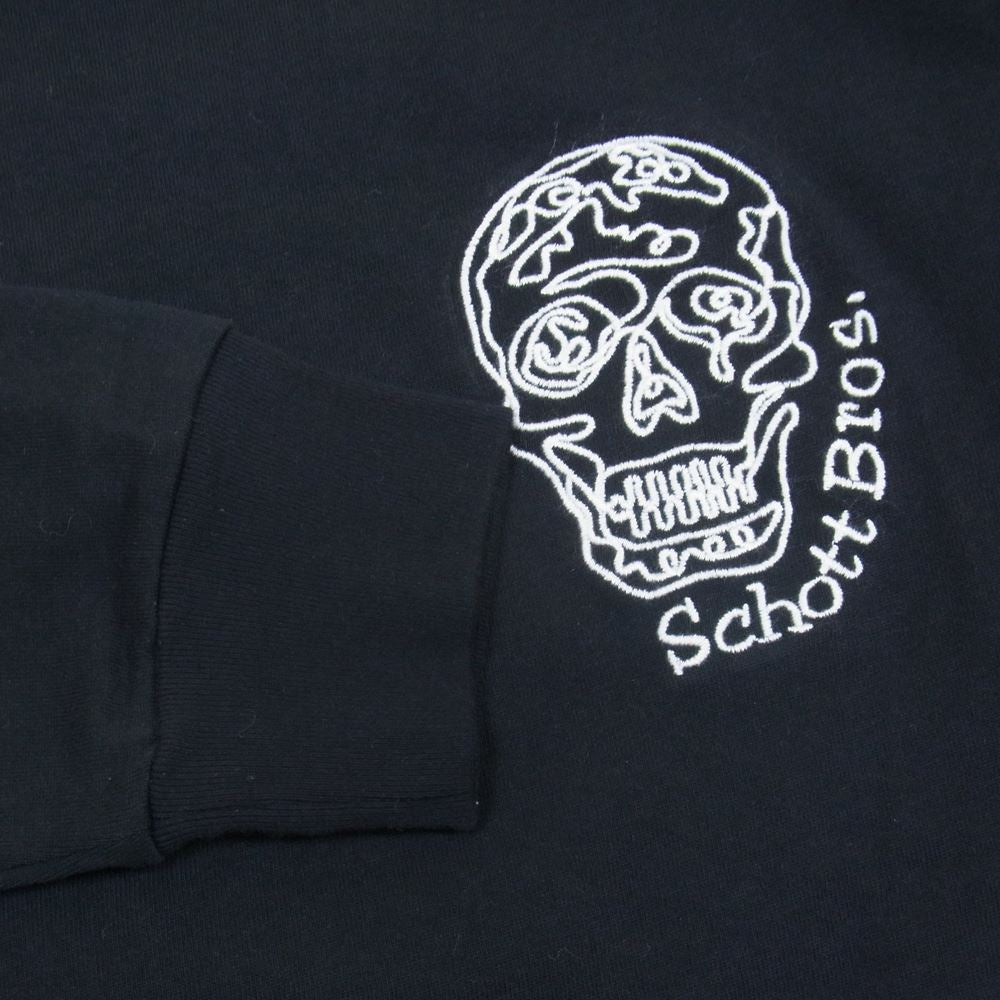 schott ショット 782-2230002 SKULL GRAPHIC EMB L/S TEE スカル グラフィック ロングスリーブ Tシャツ ブラック系 L【中古】