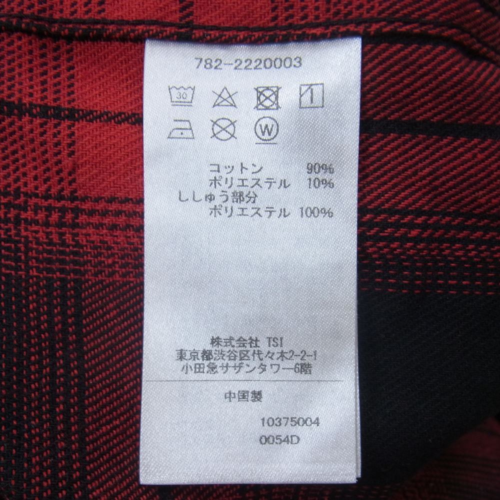 schott ショット 782-2220003 フランネル チェック シャツ レッド系 L【中古】