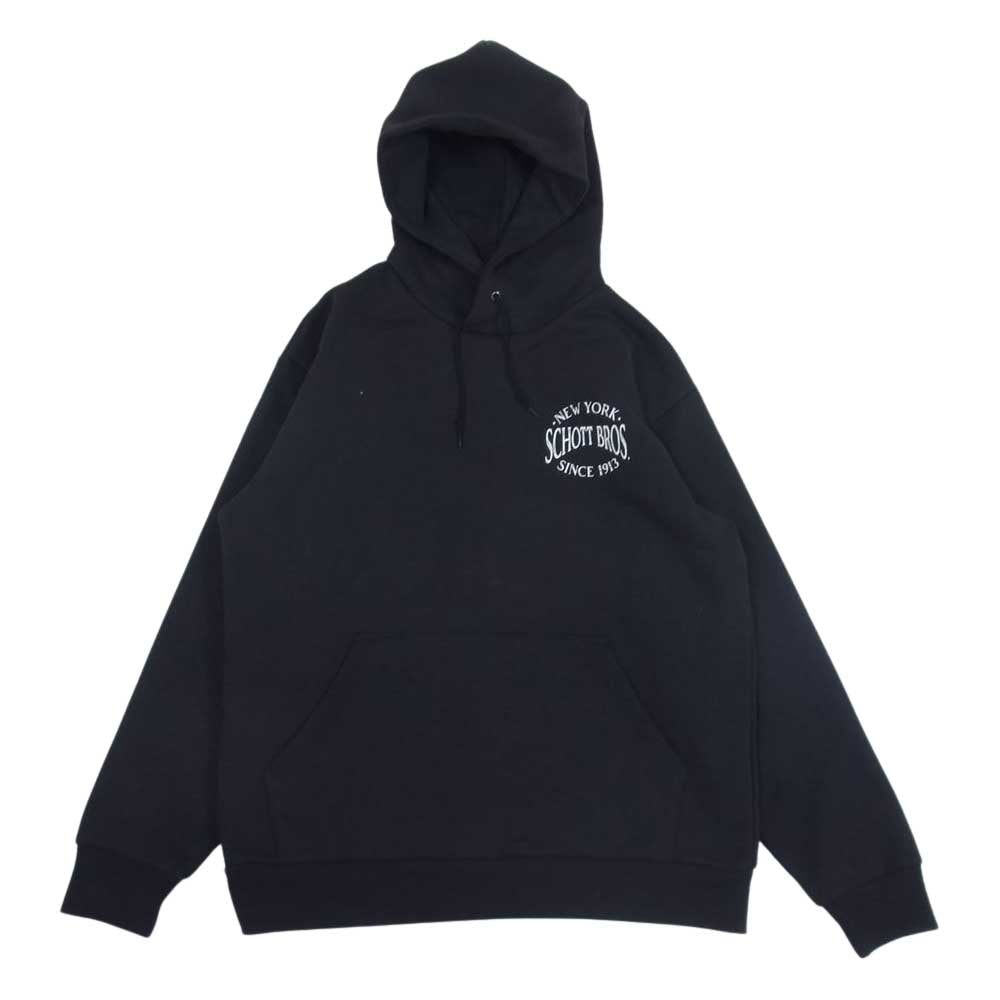 schott ショット 782-2231002 プリント スウェット プルオーバ― パーカー ブラック系 L【中古】