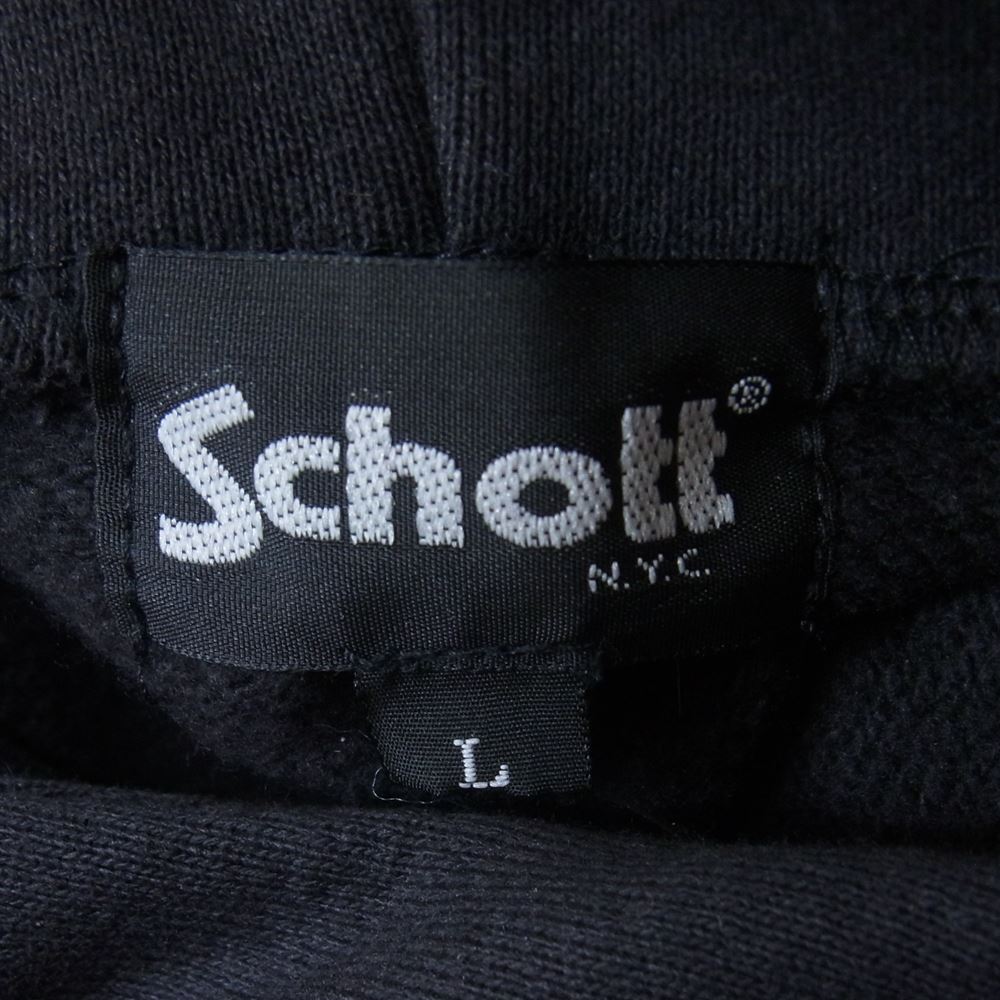 schott ショット 782-2231002 プリント スウェット プルオーバ― パーカー ブラック系 L【中古】