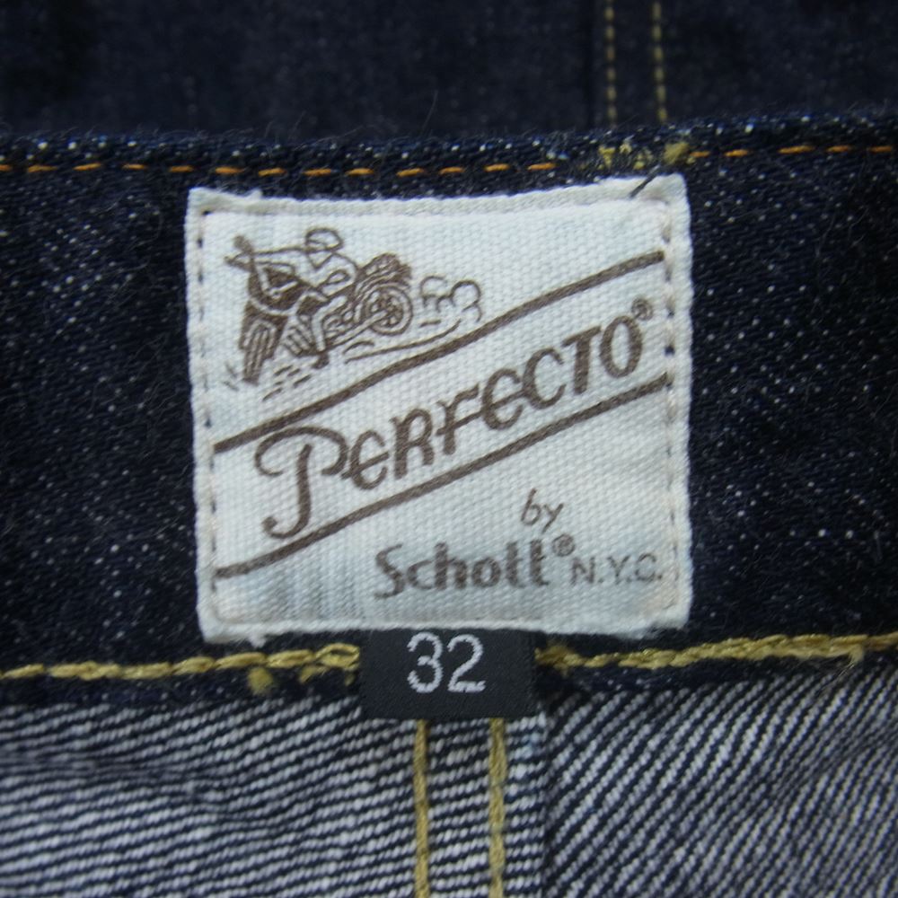 schott ショット 3126053 ボタンフライ セルビッチ デニム パンツ インディゴブルー系 32【中古】
