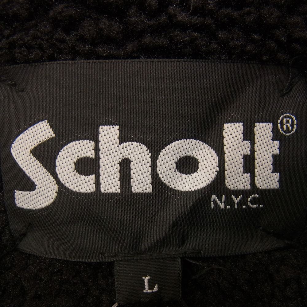 schott ショット 3124034 Skull ZIP BOA SWEATER スカル ジップ 裏ボア ニット カーディガン ブラック系 L【中古】