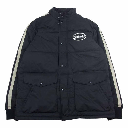schott ショット 782-2252002 ロゴ ワッペン ナイロン 中綿 レーシング ジャケット ブラック系 L【中古】