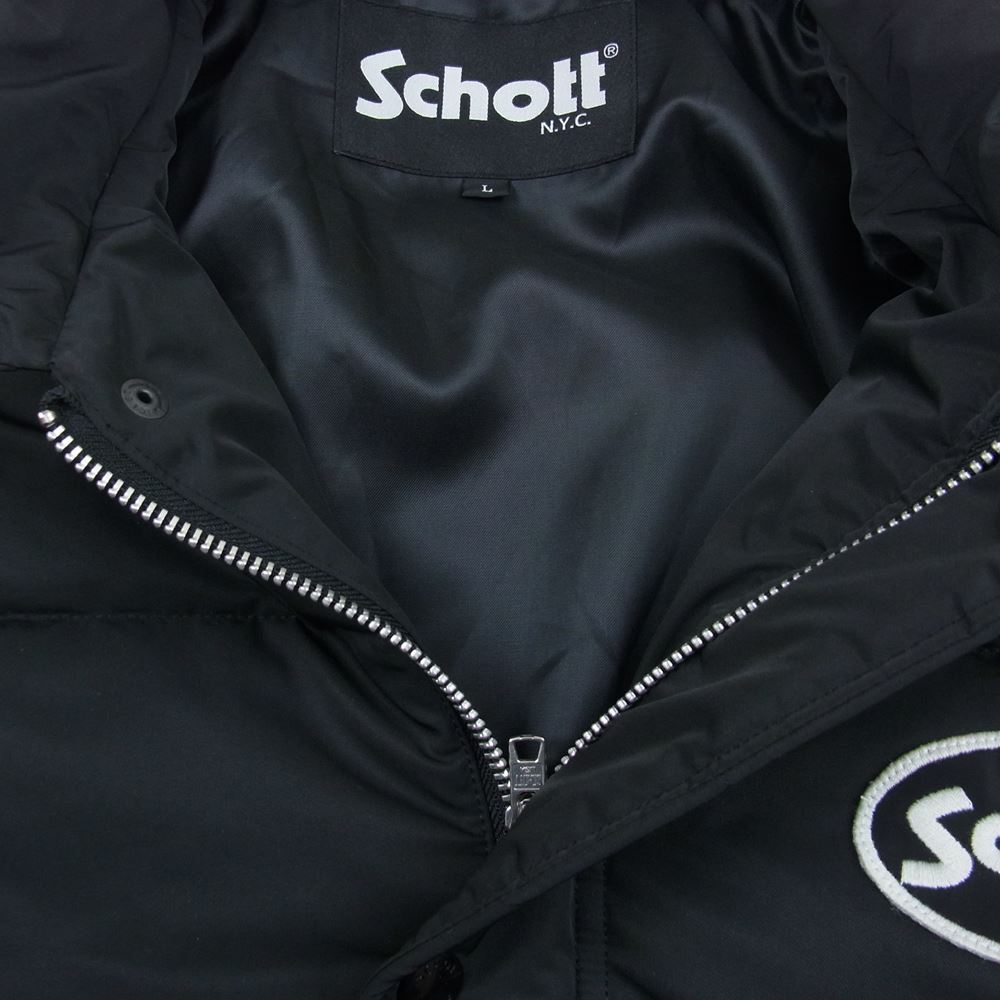 schott ショット 782-2252002 ロゴ ワッペン ナイロン 中綿 レーシング ジャケット ブラック系 L【中古】