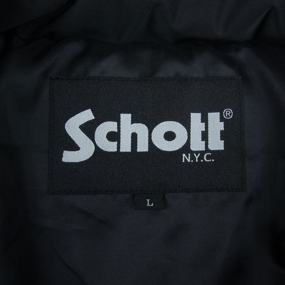 schott ショット 782-2252002 ロゴ ワッペン ナイロン 中綿 レーシング ジャケット ブラック系 L【中古】