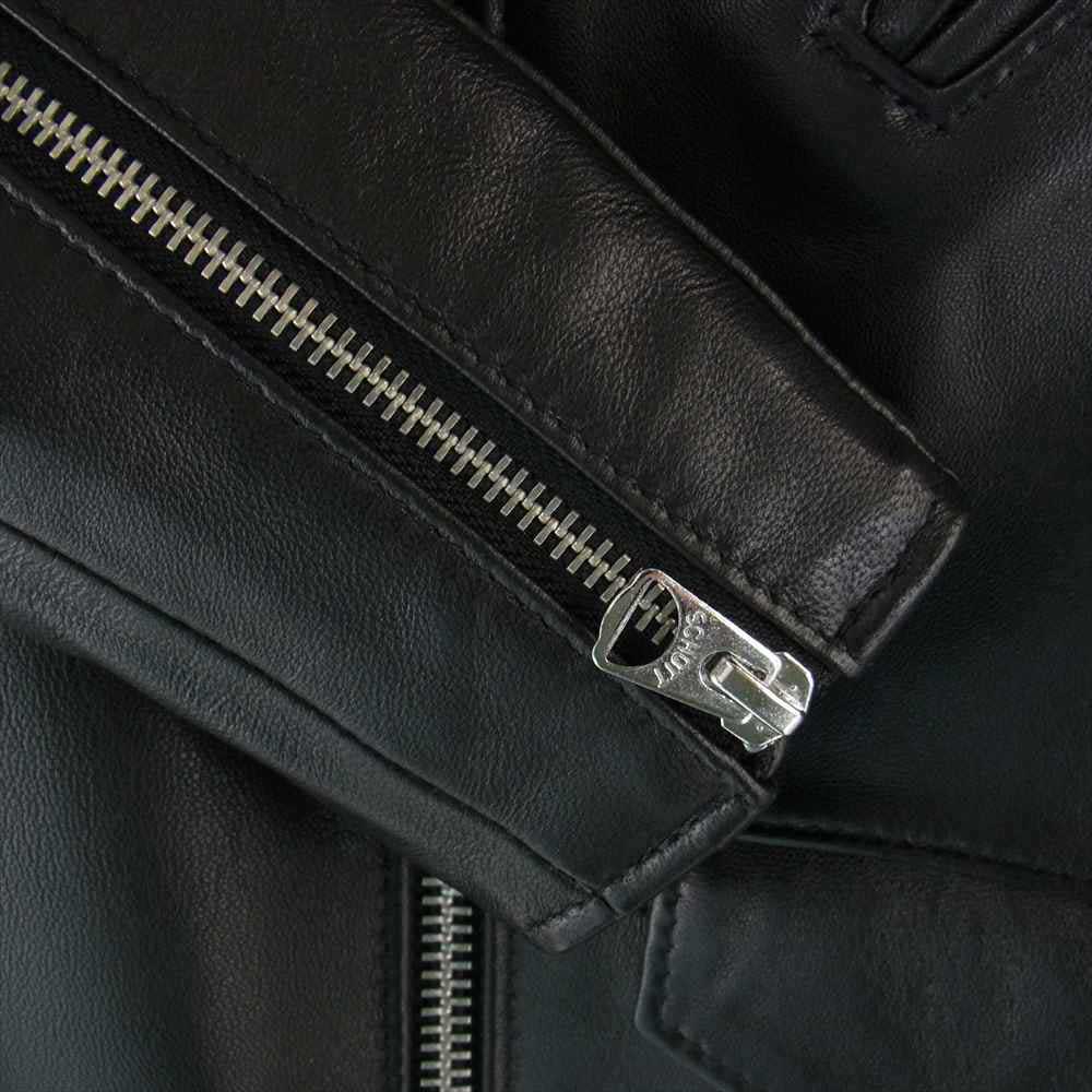 schott ショット 228US USA製 LAMB SKIN DOUBLE RIDERS ラムレザー ダブル ライダース ジャケット ブラック系 36【美品】【中古】