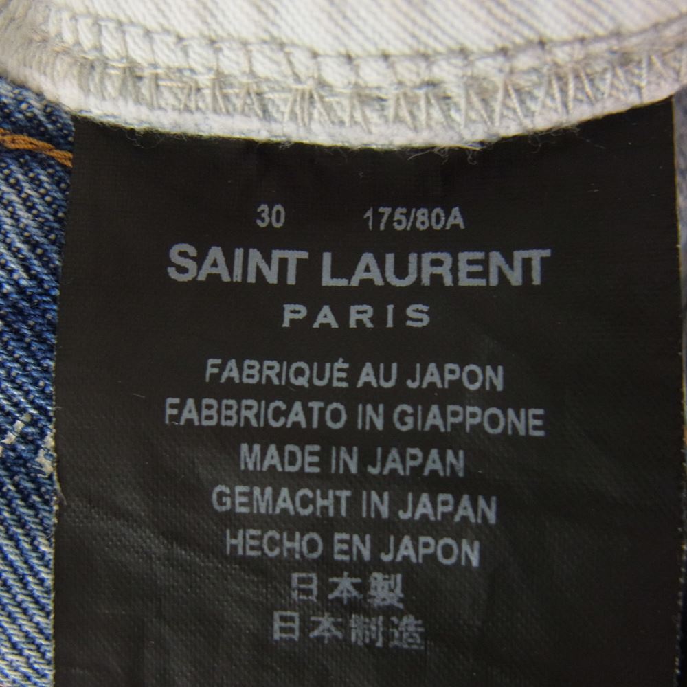 SAINT LAURENT サンローラン 419826 Y800L ニー クラッシュ加工 デニム パンツ ジーンズ インディゴブルー系 30【中古】