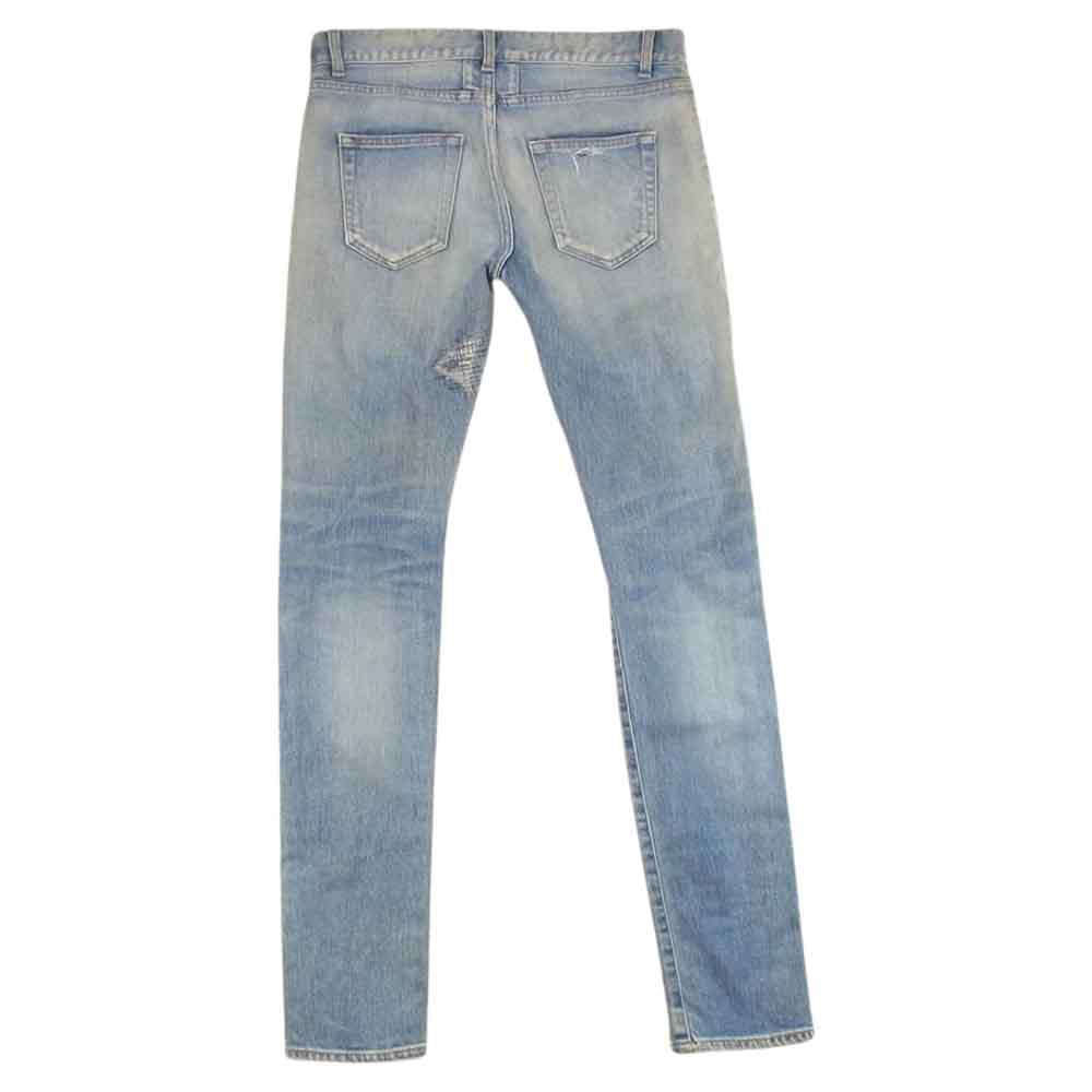 SAINT LAURENT サンローラン 454706 Y806K クラッシュ加工 スキニー ストレッチ デニム パンツ ジーンズ インディゴブルー系 30【中古】