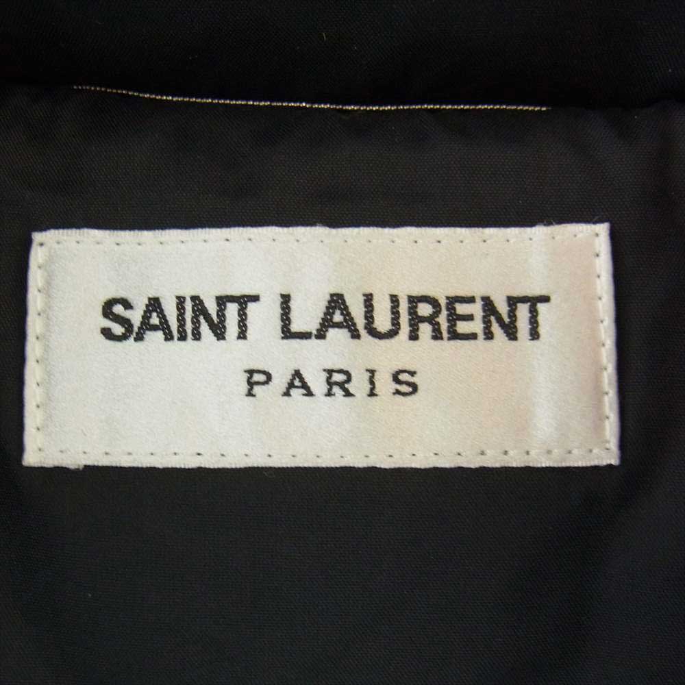 SAINT LAURENT サンローラン 361791 Y574F レザー スタッズ ヨーク切替 ナイロン ダウン ジャケット ブラック系 48【中古】