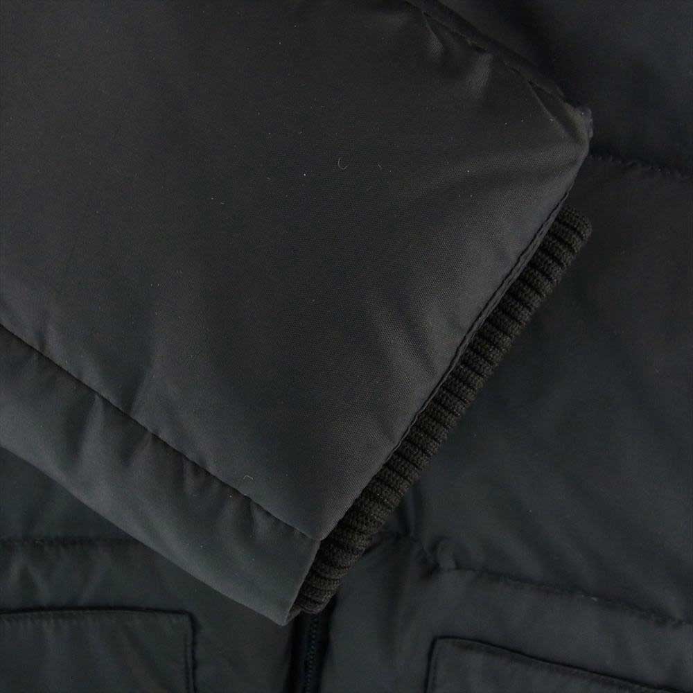 SAINT LAURENT サンローラン 361791 Y574F レザー スタッズ ヨーク切替 ナイロン ダウン ジャケット ブラック系 48【中古】