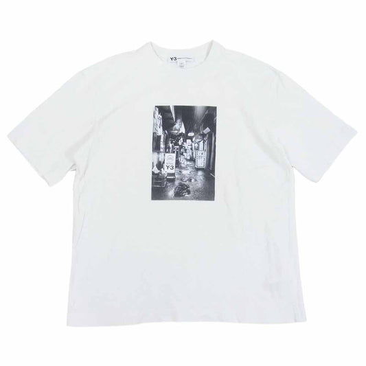 Yohji Yamamoto ヨウジヤマモト Y3 ワイスリー 20SS FT1373 ALLEWAY GRAPHIC SS TEE オールウェイ グラフィックプリント 半袖 Tシャツ オフホワイト系 M【中古】