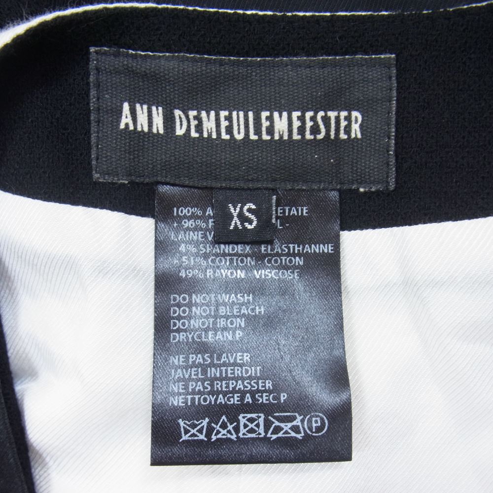 ANN DEMEULEMEESTER アンドゥムルメステール VEST BLACK&WHITE 2トーン バイカラー レイヤード ベスト ジレ ブラック系 ホワイト系 XS【中古】
