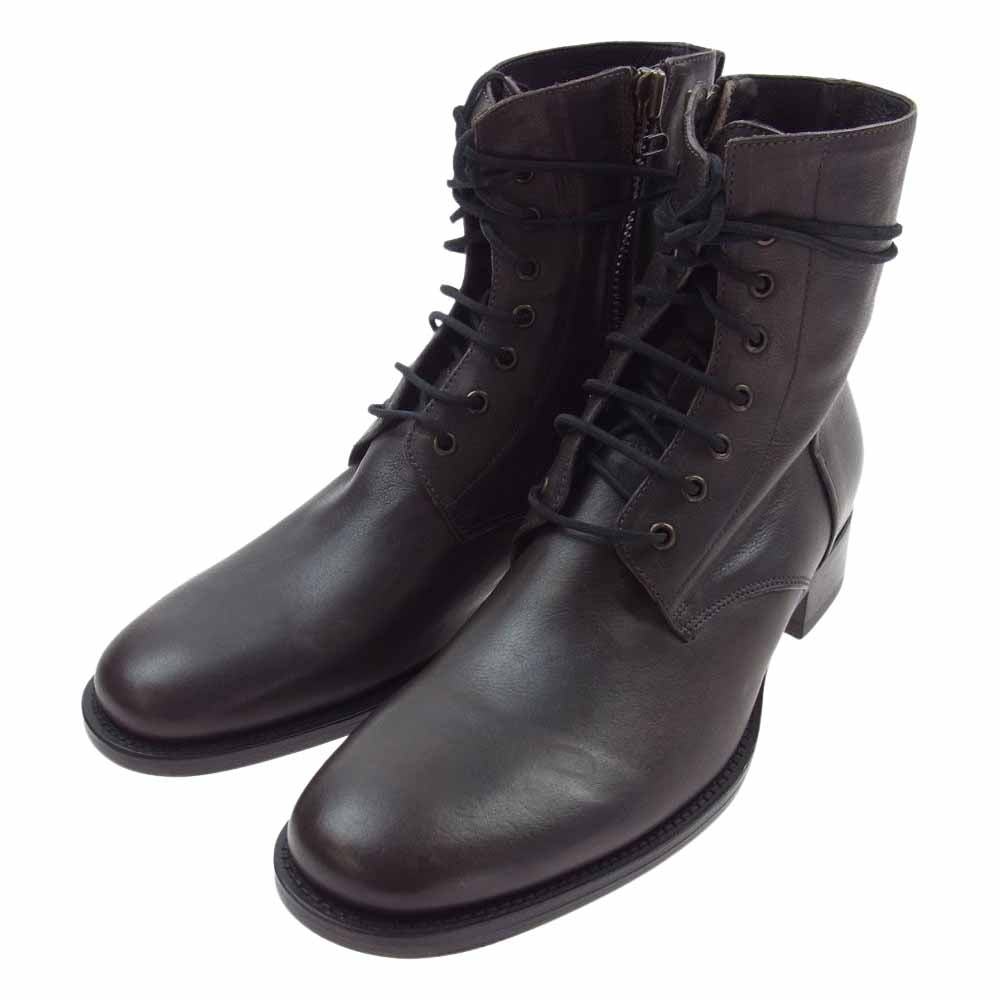 BUTTERO ブッテロ B2904UCGB レースアップ サイドジップ ブーツ ダークブラウン系 42【美品】【中古】